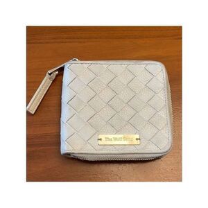 The Wolf Gang cream leather woven leather zip wallet